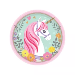 8 Magic unicorn small paper plates