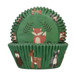 48 Caissettes à cupcakes animaux de la forêt