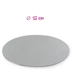 Dünne silberne Tortenplatte - rund 15 cm