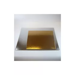 Silver or gold square cake boards - Cake board shape: Square 25 cm