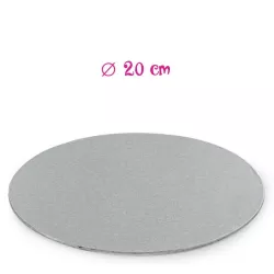 Plateaux fins ronds argentés - Forme du plateau: rond 20 cm