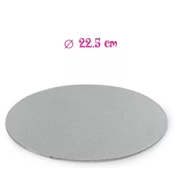 Thin round silver cake board - Cake board shape: round 22.5 cm