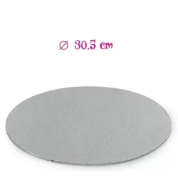 Thin round silver cake board - Cake board shape: round 30.5 cm