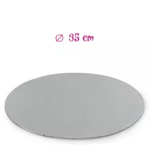 Thin round silver cake board - Cake board shape: round 35 cm