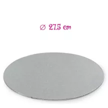 Thin round silver cake board - Cake board shape: round 27.5 cm
