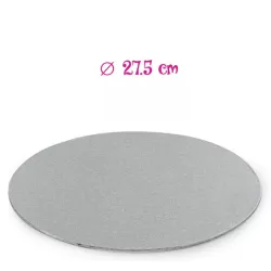 Thin round silver cake board - Cake board shape: round 27.5 cm