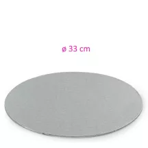 Thin round silver cake board - Cake board shape: round 33 cm