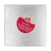 Thin square silver cake boards - Cake board shape: Square 20 cm