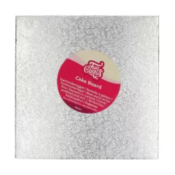 Thin square silver cake boards - Cake board shape: Square 17.5 cm