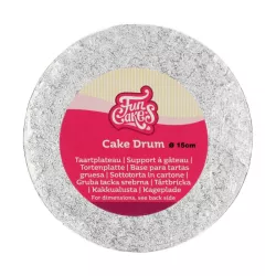 Silver round Cake boards - round 15 cm