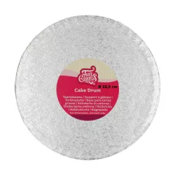 Silver round cake board - Cake board shape: round 22.5 cm