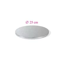 Round silver cake drum - 25 cm
