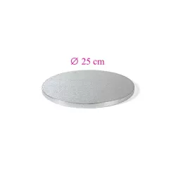 Round silver cake drum - 25 cm