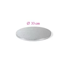Round silver cake drum - 33 cm