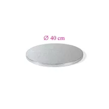 Round silver cake drum - 40 cm