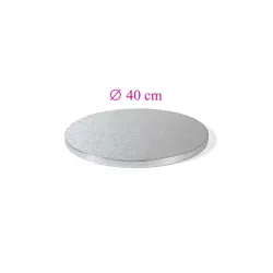 Round silver cake drum - 40 cm