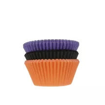 75 black-purple-orange Halloween baking cups