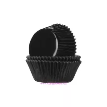 24 custodie per cupcake in nero metallizzato