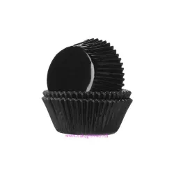 24 Baking Cups Metallic Black