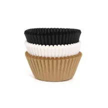 75 contenitori per cupcake di carta "Potenza in bianco e nero