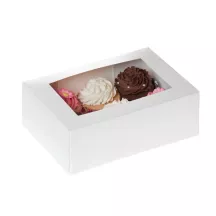 Boîte à 6 cupcakes blanche avec inserts