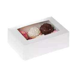 Boxe white for 6 cupcakes with inserts