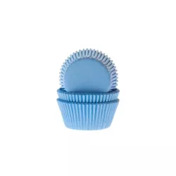60 Baby blue mini baking cups