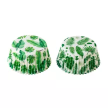 36 Tropical leaf baking cups