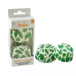 36 Tropical leaf baking cups