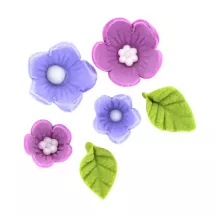 Fleurs et feuilles en sucre - Lilas