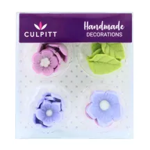 Blumen und Blätter aus Zucker - Lila
