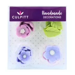 Fleurs et feuilles en sucre - Lilas