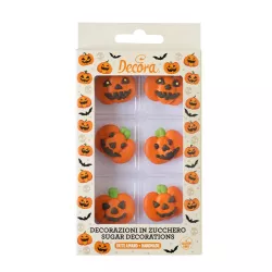 Decorazione di zucchero "Zucca" - 6 pezzi