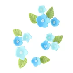 Fiori e foglie di zucchero - Blu
