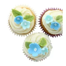 Blumen und Blätter aus Zucker - Blau
