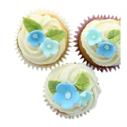 Flowers and Leaves Made of Sugar - Blue