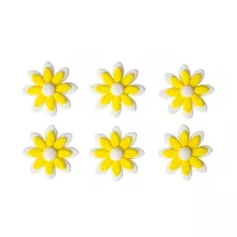6 White and yellow sugar daisies