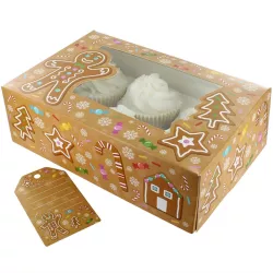 Gingerbread man box for 6 or 12 cupcakes