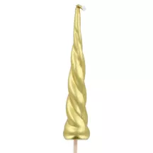 Kerze "Einhorn Horn" mit Holz Pik