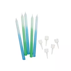 Candele ombré blu-verde