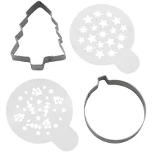 3 Cookie cutters + stencils - Christmas