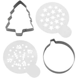 3 Cookie cutters + stencils - Christmas