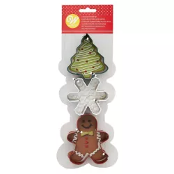 Cookie cutters set Christmas tree, snowflake and gingerbread man