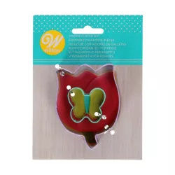 2 Cookie cutters - tulip and butterfly