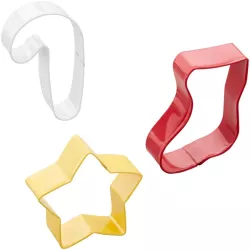 3 Ausstecher - Stern, Weihnachtssocke und Zuckerstange