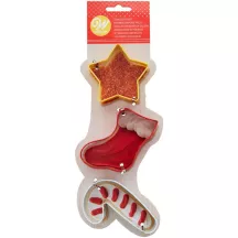 3 Emporte-pièces - étoile, chaussette et sucre d'orge