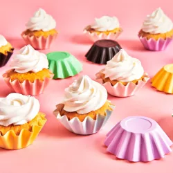 48 Black baking cups