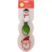 3 Ausstecher - Schneemann, Glühbirne und Weihnachtsmann