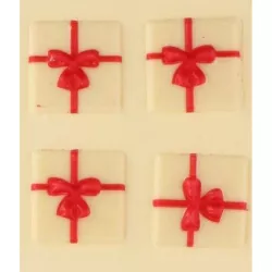Décorations en chocolat cadeaux blanc – 12 décorations en chocolat comestibles pour cupcakes et gâteaux | Cakelicious