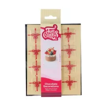 Decorazioni di cioccolato regali bianchi – 12 decorazioni di cioccolato commestibili per cupcake e torte | Cakelicious